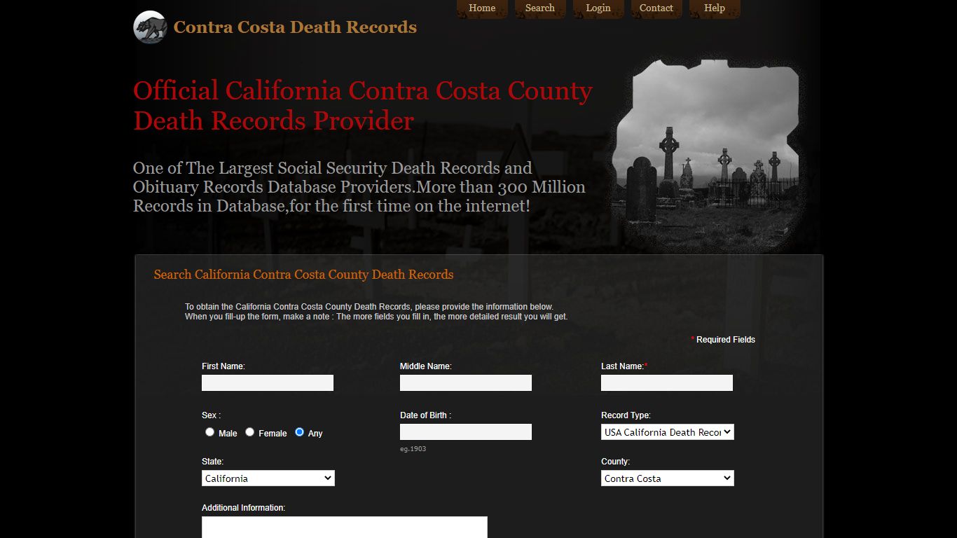 Official California Contra Costa County Death Records Provider